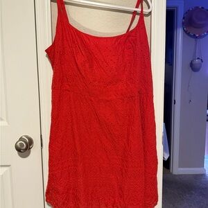 Old Navy Red Eyelet Dress